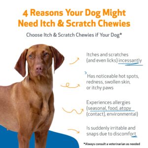 Pet Wellbeing Itch & Scratch Chewies or Dogs - Vet-Formulated - Itchy Skin & Paws, Hot Spots, Redness - 90 Soft Chews