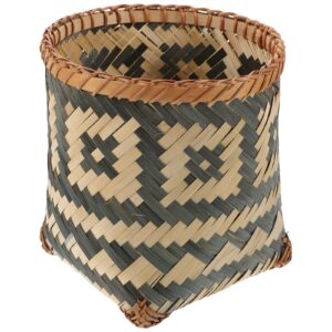 lifkome bamboo waste basket woven storage basket bamboo trash can bamboo garbage can bamboo clothes basket for bedroom, bathroom, kitchen, office