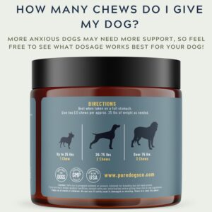 Pure Dogs Calming Dog Chews with Hemp for Dogs Anxiety & Stress Relief - Dog Anxiety Chews with Organic Hemp & GABA - Hemp Chews for Dogs Scratching & Restlessness - 90 Calming Treats for Dogs