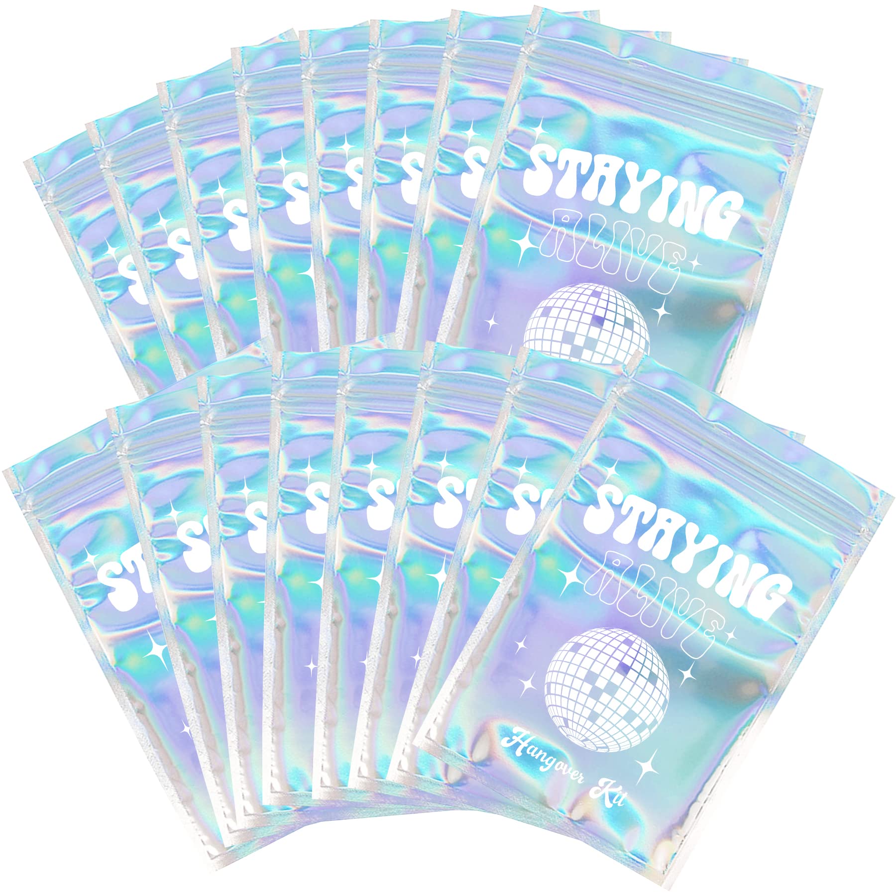 KARAQY Stayin' Alive Hangover Kit Bags, Last Disco Empty Hangover Bags Recovery Kit Bags for Bachelorette Party Wedding Bridal Shower Engagement Party Favors Supplies Decorations