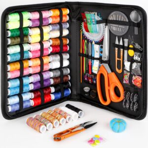 sewing kit for adults,maxfanay needle and thread kit for sewing,professional sewing supplies accessories with tailor scissors,43xl thread,30 needles,thread snips and more for travel home beginners