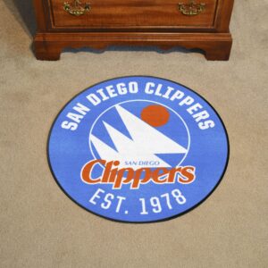 FANMATS 35395 NBA Retro San Diego Clippers Roundel Rug - 27in. Diameter