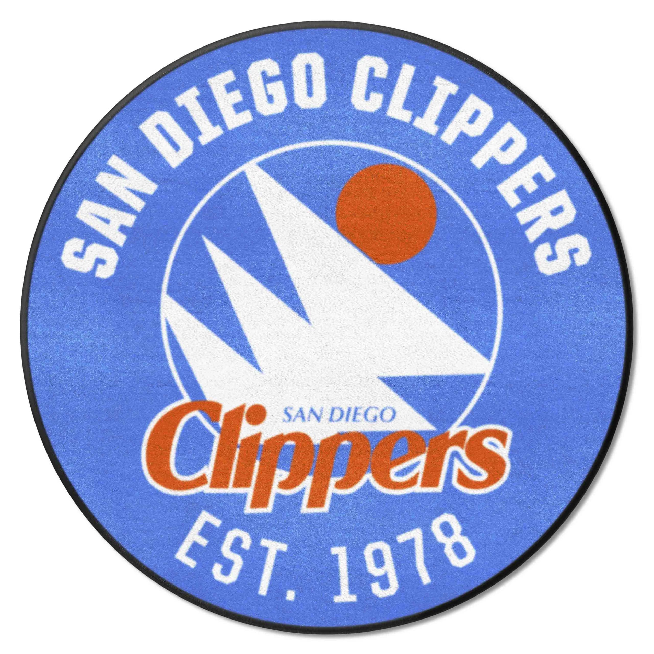 FANMATS 35395 NBA Retro San Diego Clippers Roundel Rug - 27in. Diameter