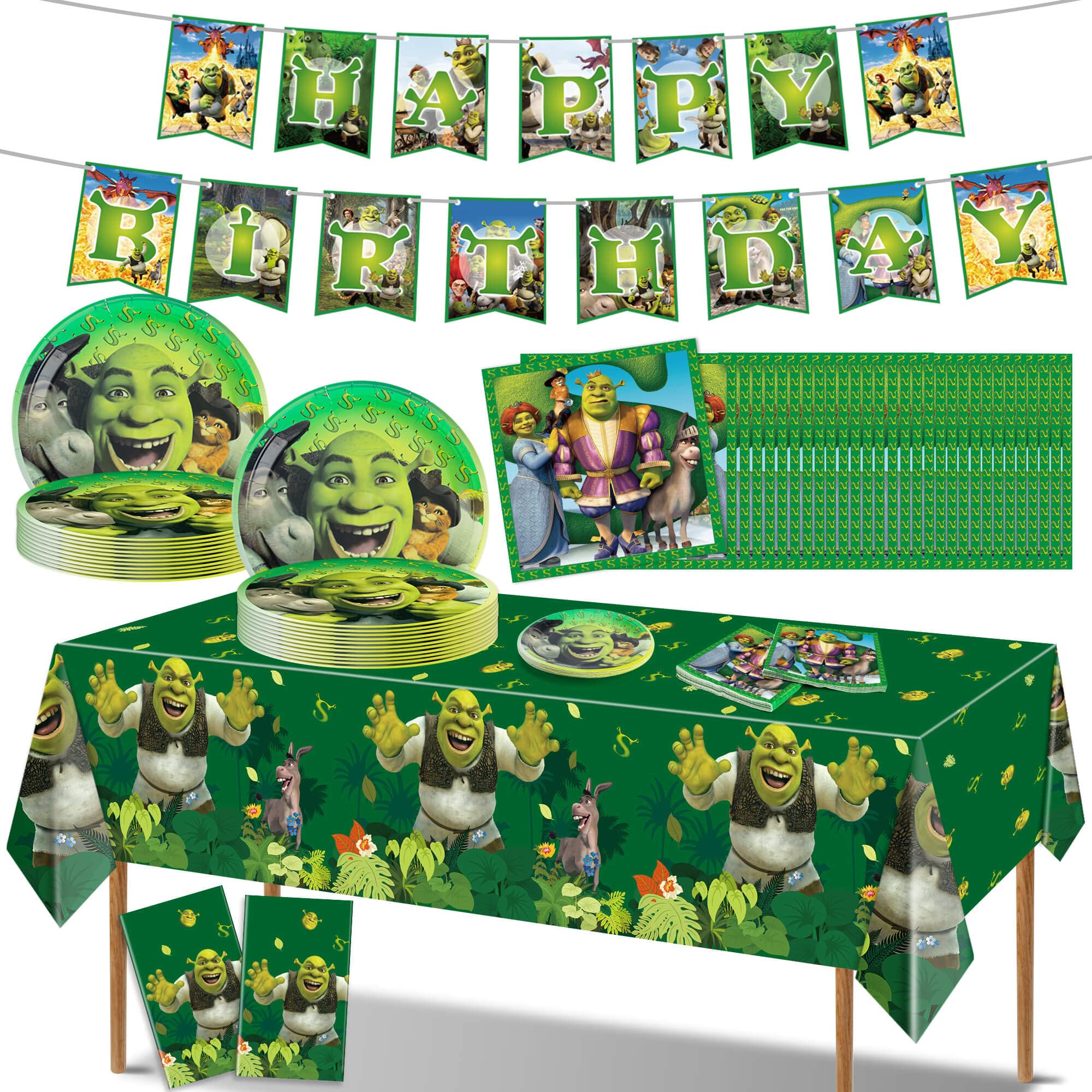 83 Pcs Birthday Party Supplies Movie Themed Party Decorations for Boys Girls, Valentine's Day Serves 40 Guests with 1 Banner, 2 Tablecloths, 40 Plates, 40 napkins