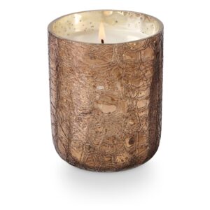 ILLUME Noble Holiday Woodfire Large Crackle Glass Candle