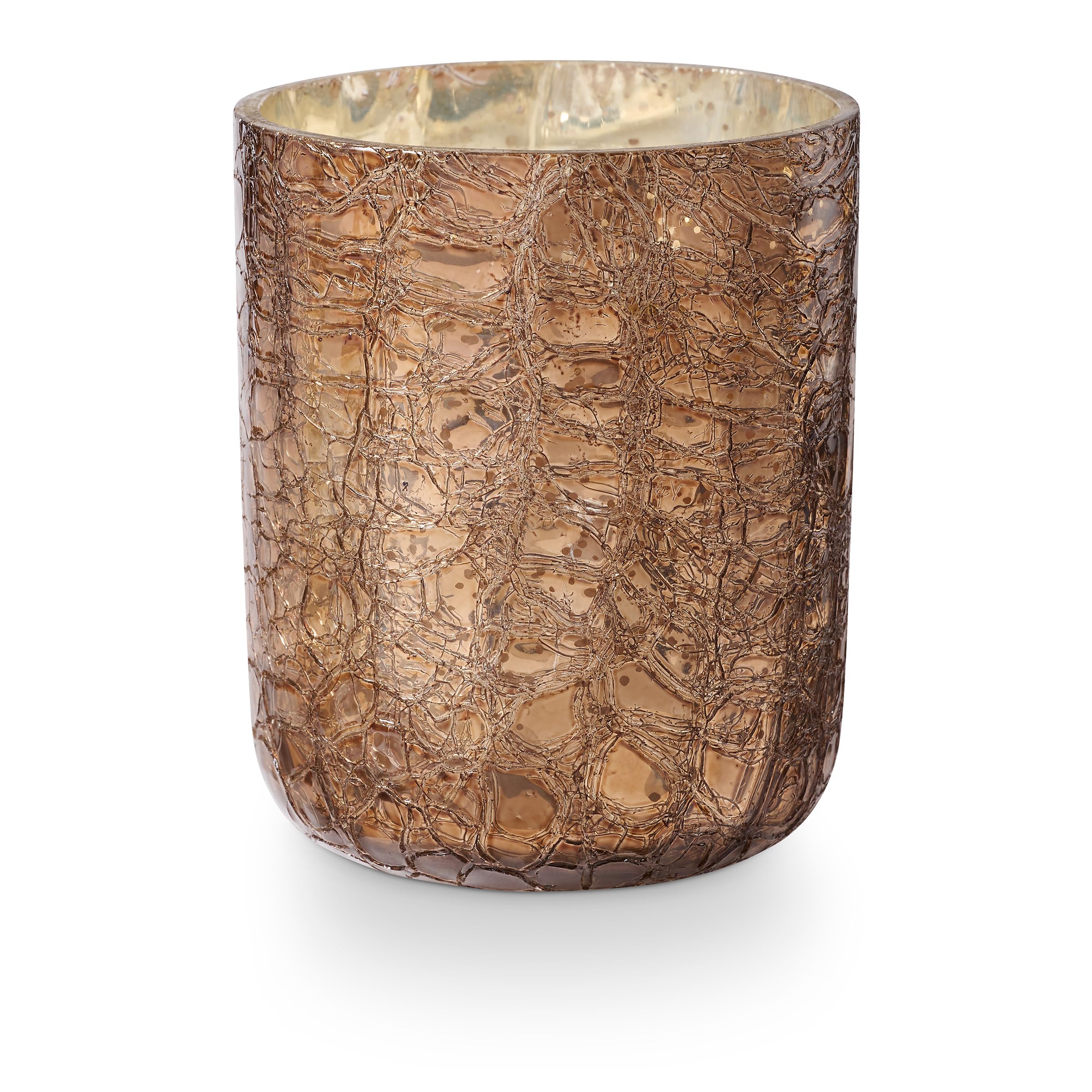 ILLUME Noble Holiday Woodfire Large Crackle Glass Candle