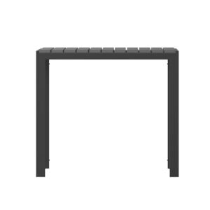 Flash Furniture Harris Commercial Indoor/Outdoor Patio Table - Black Poly Resin Slatted Top - Black Steel Frame - Seating for 4, 31.5" Square