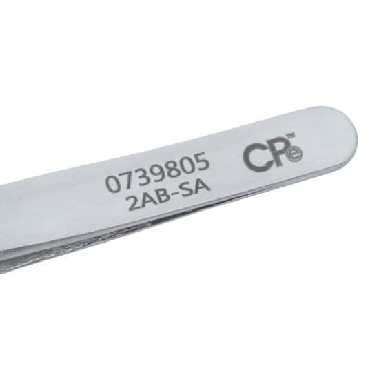 Cole-Parmer Essentials Precision Stainless Steel Tweezers, Curved Round Tips, 2AB-SA, 90mm