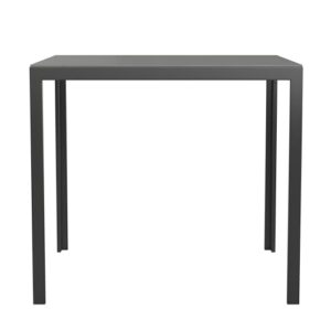 Flash Furniture Harris Commercial Indoor/Outdoor Patio Table - Black Poly Resin Slatted Top - Black Steel Frame - Seating for 4, 31.5" Square