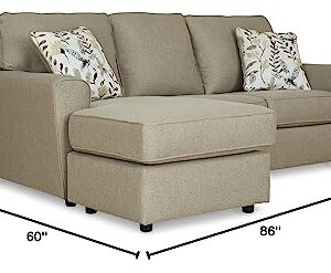 Signature Design by Ashley Renshaw Modern Sectional Sofa Couch with Chaise Lounge, Grayish Brown