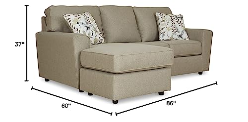 Signature Design by Ashley Renshaw Modern Sectional Sofa Couch with Chaise Lounge, Grayish Brown