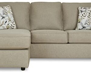 Signature Design by Ashley Renshaw Modern Sectional Sofa Couch with Chaise Lounge, Grayish Brown