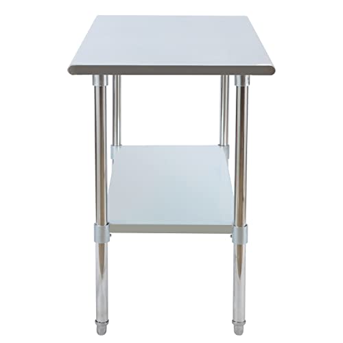 Stainless Steel Work Table w/Undershelf,30" x 18" inch Commercial Kitchen Work & Prep Table for for Restaurant, Home and Hotel.