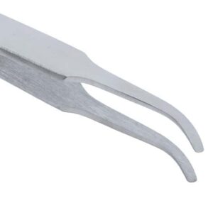 Cole-Parmer Essentials Precision Stainless Steel Tweezers, Curved Round Tips, 2AB-SA, 90mm