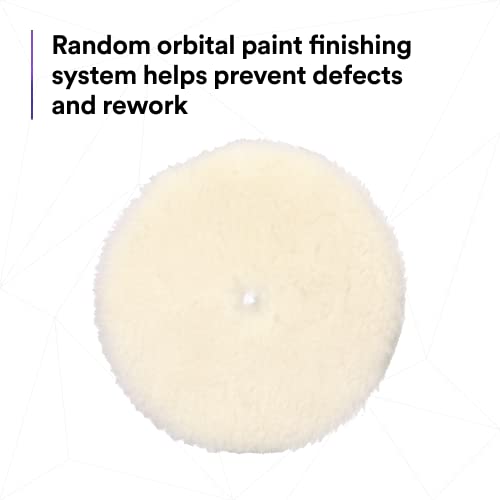 3M Perfect-It Random Orbital Medium Wool Compounding Pad, 5"/130 mm, White, 34121, Orbital Pads for Automotive Compounding and Polishing