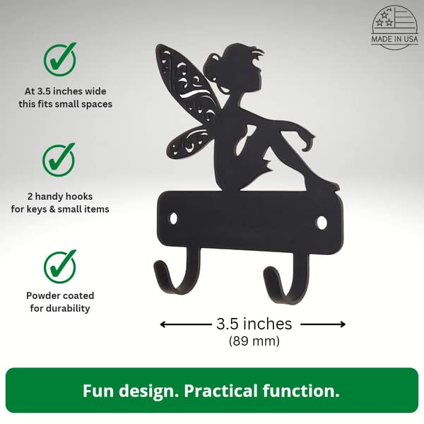 The Metal Peddler Miniature Fairy - Key Holder for Wall - XS 3.5 Inch - Made in USA