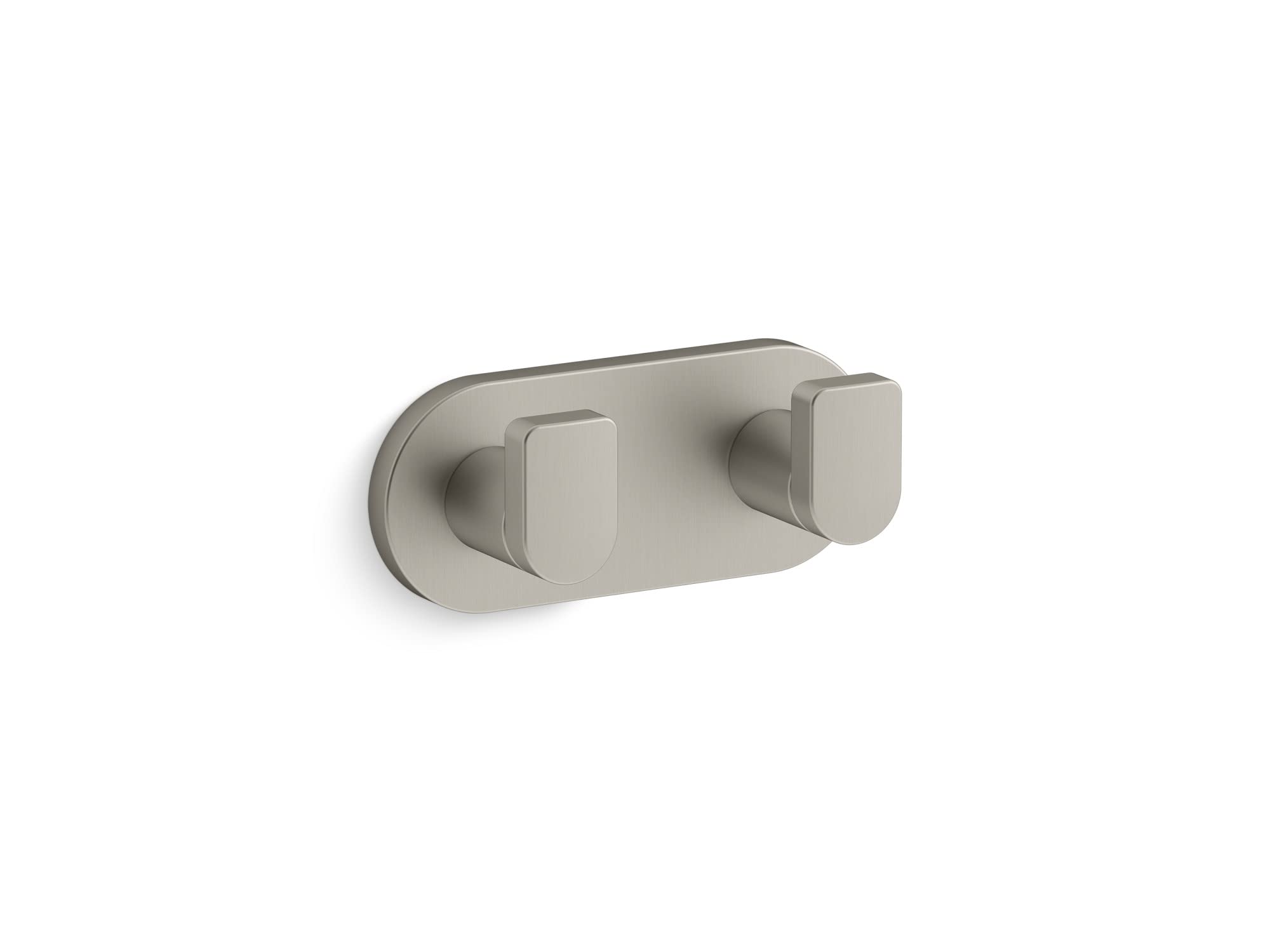 Kohler K73146-BN Composed Double Robe Hook Rack Vibrant Brushed Nickel