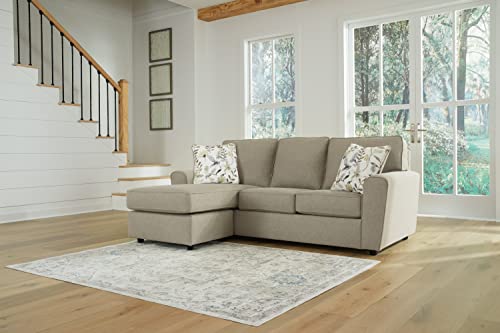 Signature Design by Ashley Renshaw Modern Sectional Sofa Couch with Chaise Lounge, Grayish Brown