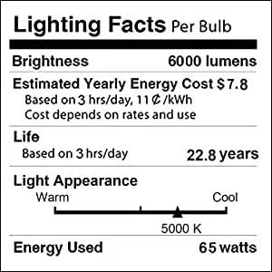 400W-500W Equivalent LED Light Bulb,6000 Lumen 5000K Bright Daylight White Bulbs,High Lumen E26/E27 Medium Base for Outdoor Indoor Garage Warehouse Workshop Factory Street Backyard Large Area