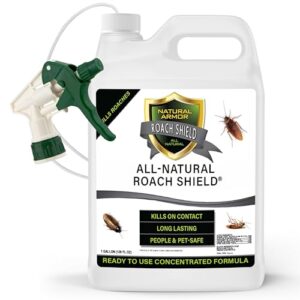 roach killer and peppermint repellent for roaches & cockroaches -all natural & safe spray for indoor/outdoor infestations - natural armor roach shield, 128 oz gallon, ready to use w/trigger sprayer