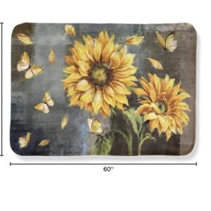 RSBUD Area Rug,Flower Butterfly Sunflower Non Slip Mat Area Rug Floor Carpet for Kitchen Bedroom Living Room Children's Room Bathroom Decoration,Farmhouse Decor 60"x39"