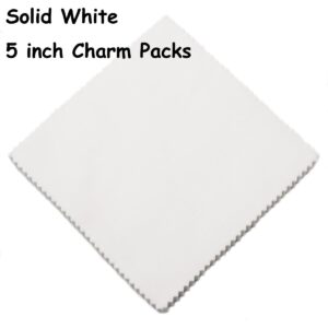 Nodsaw Solids White Charm Pack, 84 5-inch Cotton Fabric Squares