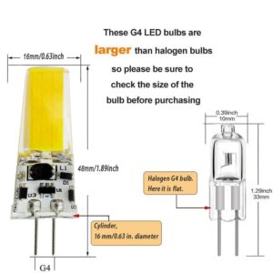 Klgeivb G4 LED Light Bulbs 3000K Warm White Lighting Dimmable, 5W Equivalent to 50W AC 110V-120V, Bi-pin LED Bulb Silicone G4 LED Bulbs (5-Pack)