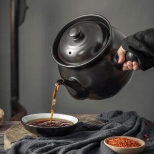 GANAZONO Casserole stew Pot Chinese Medicine Pot teapot with Infuser Casserole Pot nonstick Ceramic tagine Pot steam stew Pot Ceramic Moroccan tagine Pot Ghibli with Cover Ceramics Bean Pot