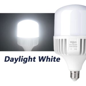 400W-500W Equivalent LED Light Bulb,6000 Lumen 5000K Bright Daylight White Bulbs,High Lumen E26/E27 Medium Base for Outdoor Indoor Garage Warehouse Workshop Factory Street Backyard Large Area