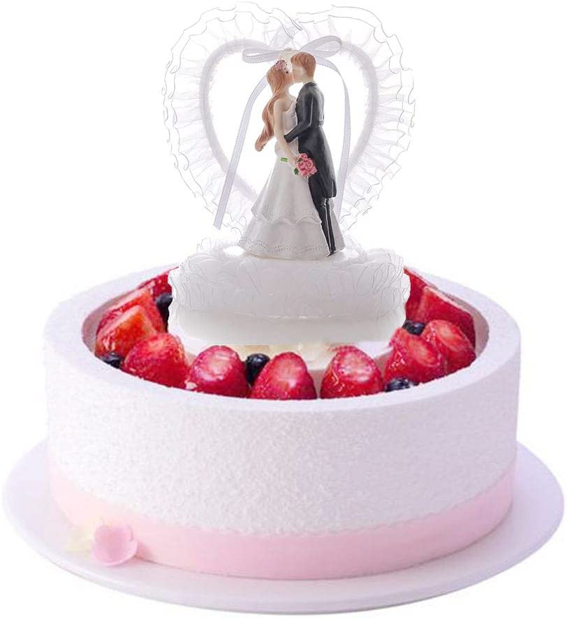 Charlbytion love Wedding Cake Toppers,Romantic Bride Groom Love Cake Topper Figurines Resin Doll Ornaments,Fun Cake Topper for Engagement Wedding Anniversary Decorations Gifts