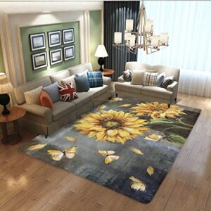 rsbud area rug,flower butterfly sunflower non slip mat area rug floor carpet for kitchen bedroom living room children's room bathroom decoration,farmhouse decor 60"x39"