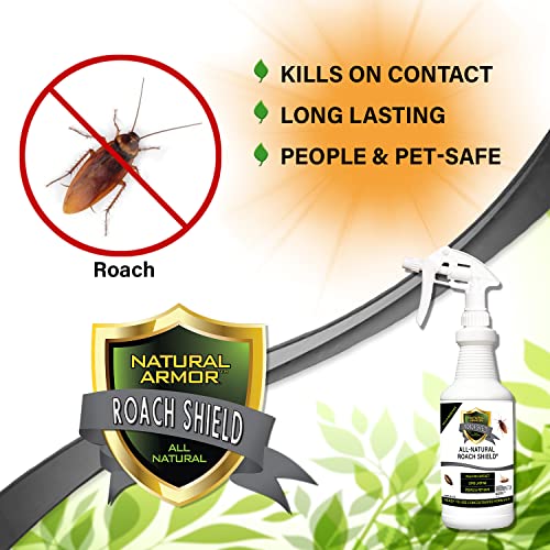 Roach Killer and Peppermint Repellent for Roaches & Cockroaches -All Natural & Safe Spray for Indoor/Outdoor Infestations - Natural Armor Roach Shield, 128 Oz Gallon, Ready to Use w/Trigger Sprayer