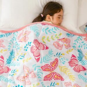 dreamcare kids weighted blanket 5 pounds, cooling weighted blanket kids, weighted blanket for kids, 36"x 48" toddler weighted blanket, soft weighted blankets, weighted blanket for toddler (butterfly)