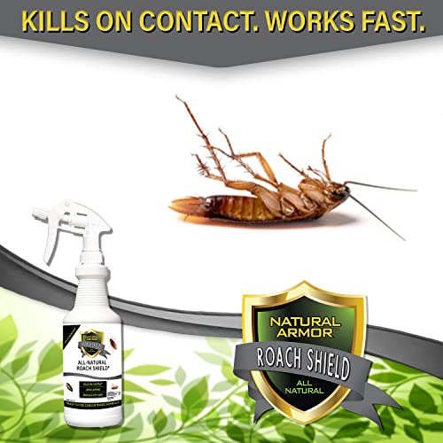 Roach Killer and Peppermint Repellent for Roaches & Cockroaches -All Natural & Safe Spray for Indoor/Outdoor Infestations - Natural Armor Roach Shield, 128 Oz Gallon, Ready to Use w/Trigger Sprayer