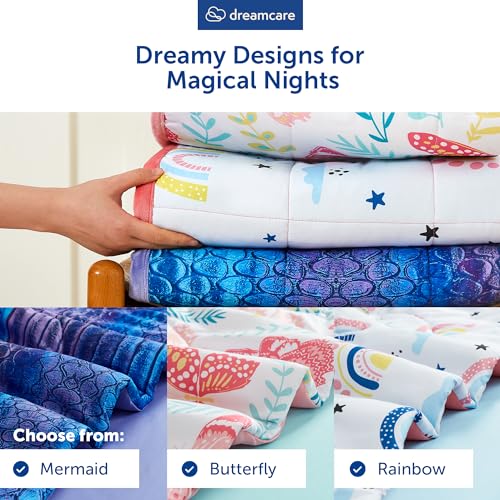 DREAMCARE Kids Weighted Blanket 5 Pounds, Cooling Weighted Blanket Kids, Weighted Blanket for Kids, 36"x 48" Toddler Weighted Blanket, Soft Weighted Blankets, Weighted Blanket for Toddler (Butterfly)