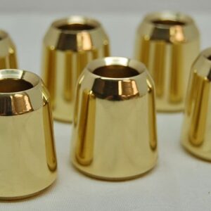 Set of 6 Solid Brass Candle Followers, Candle Toppers for 7/8" Diameter Candles (6 Pieces)