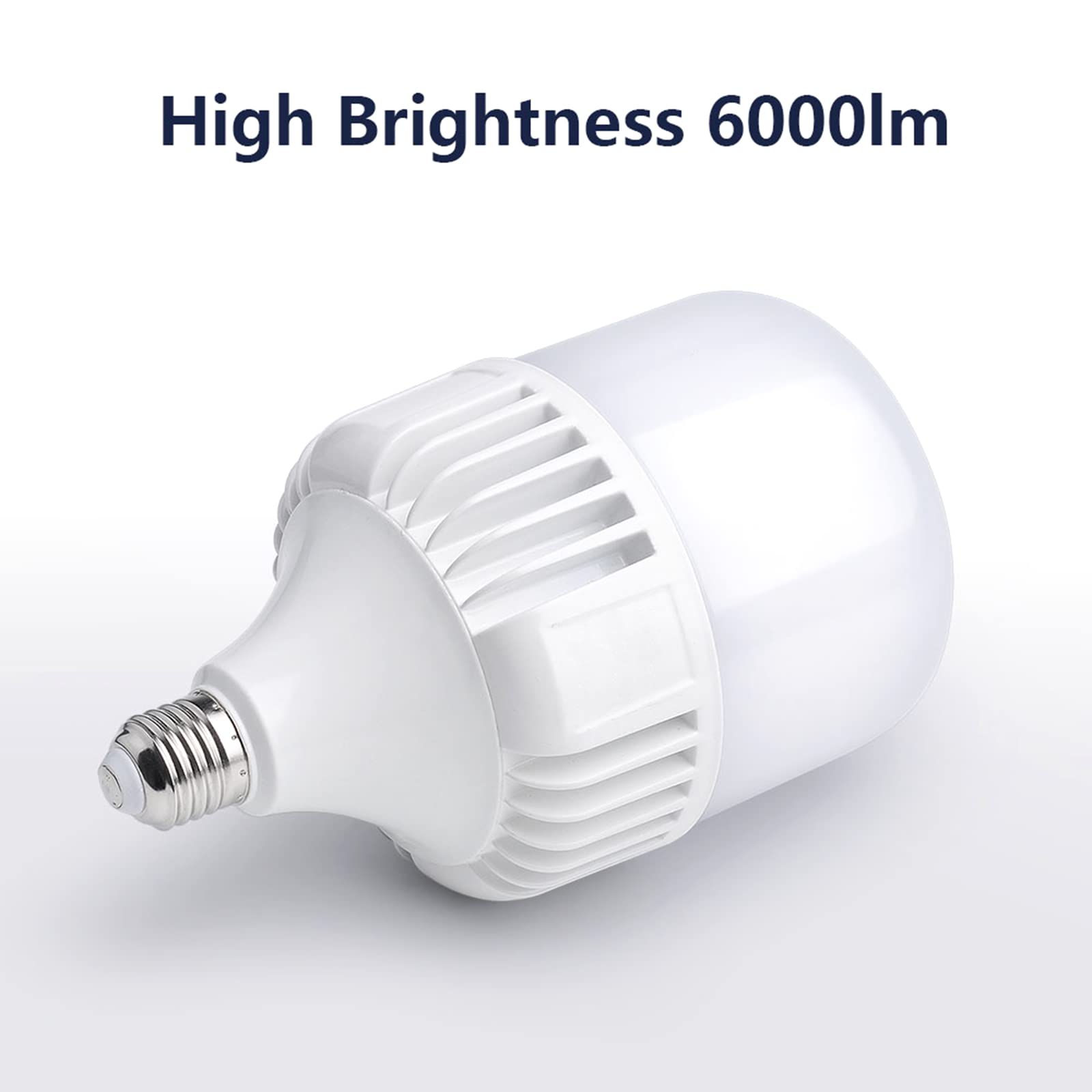 400W-500W Equivalent LED Light Bulb,6000 Lumen 5000K Bright Daylight White Bulbs,High Lumen E26/E27 Medium Base for Outdoor Indoor Garage Warehouse Workshop Factory Street Backyard Large Area