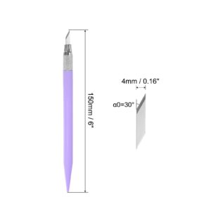 uxcell Art Craft Knife Set, 2pcs Carving Knife with 24pcs Spare Metal Blade for Scrapbooking Stencil Hobby DIY, PVC Plastic Handle, Purple (2 Set)