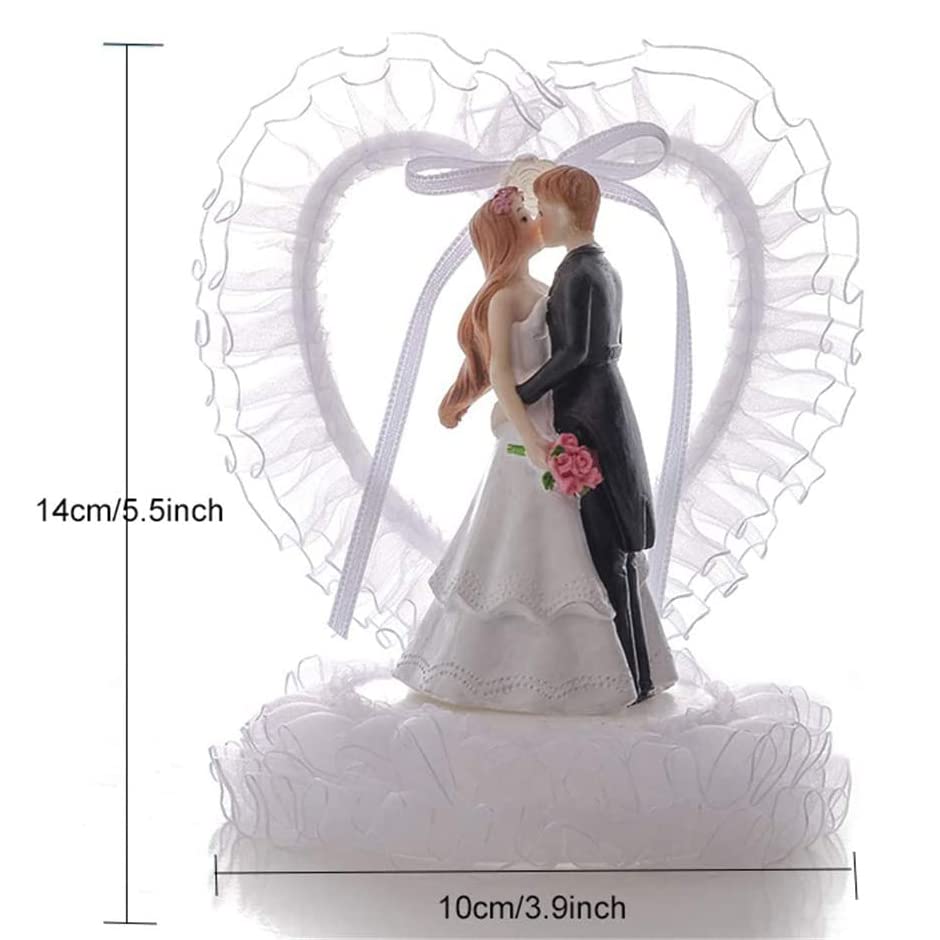 Charlbytion love Wedding Cake Toppers,Romantic Bride Groom Love Cake Topper Figurines Resin Doll Ornaments,Fun Cake Topper for Engagement Wedding Anniversary Decorations Gifts