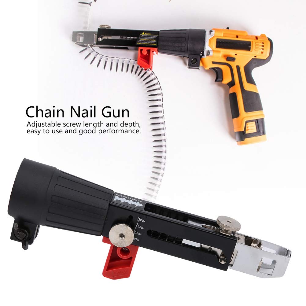 Drywall Screw Gun Attachment, Collated Screw Gun, Adapter Screw Gun, Automatic Screw Gun, Electric Drill Screw Tightening Equipment Woodworking Tool for DIY Enthusiasts