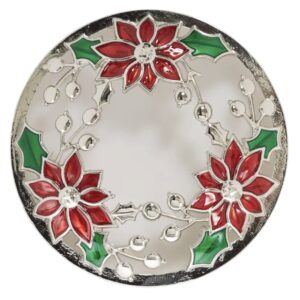 Yankee Candle Poinsettia Holiday Floral Illuma-Lid Candle Topper - for YC Large and Medium Original Jar Candles