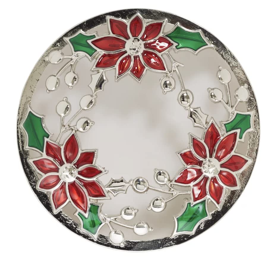 Yankee Candle Poinsettia Holiday Floral Illuma-Lid Candle Topper - for YC Large and Medium Original Jar Candles