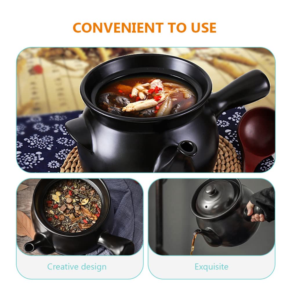 GANAZONO Casserole stew Pot Chinese Medicine Pot teapot with Infuser Casserole Pot nonstick Ceramic tagine Pot steam stew Pot Ceramic Moroccan tagine Pot Ghibli with Cover Ceramics Bean Pot