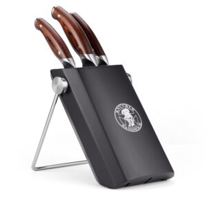 Ergo Chef Guy Fieri Custom Knuckle Sandwich 3 Slot Wooden Knife Block, Black