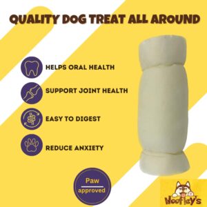 Woofley's 5-6" Buffalo Beef Cheek Roll -(10 Count)- Beef Cheek Rolls for Dogs - Long Lasting Natural Dog Chews