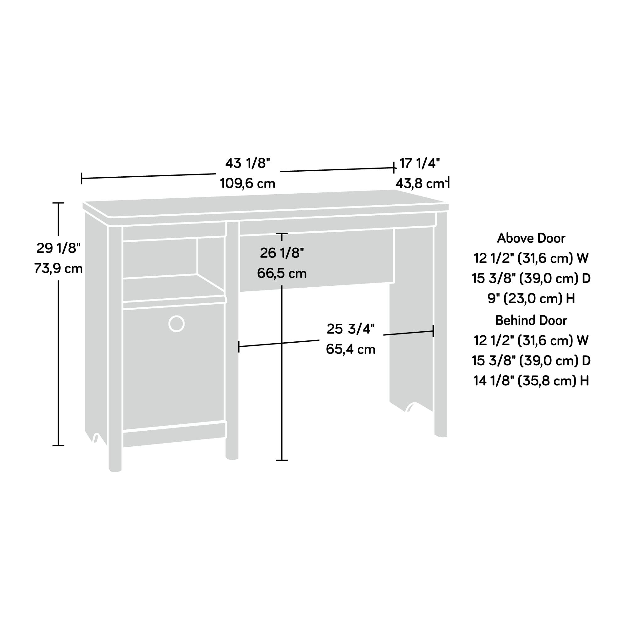 Sauder Dover Edge Home Office Desk, Denim Oak Finish