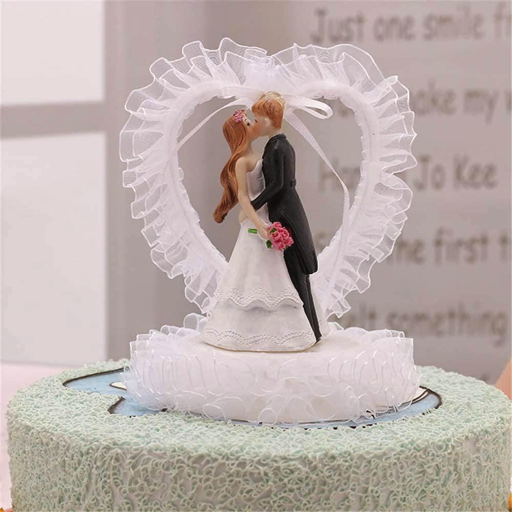 Charlbytion love Wedding Cake Toppers,Romantic Bride Groom Love Cake Topper Figurines Resin Doll Ornaments,Fun Cake Topper for Engagement Wedding Anniversary Decorations Gifts