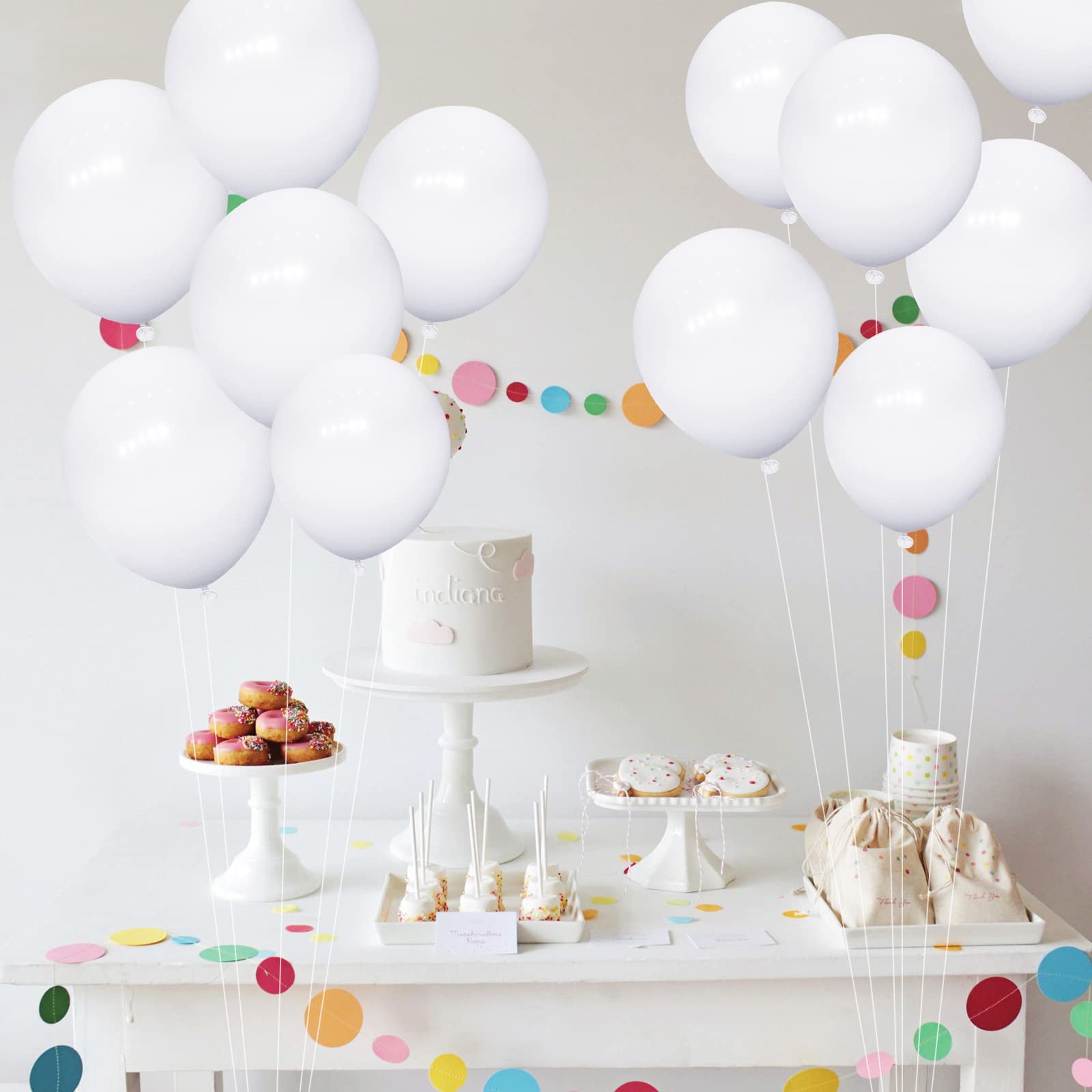 White Balloon Garland Arch Kit, 105Pcs White Balloons Different Sizes, 18 12 10 5Inch Wedding Balloons, for Engagement Birthday Baby Shower Bride Anniversary Gender Reveal Party Decorations