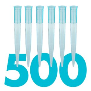 1000ul pipette tips, kashi scientific universal non-filter tips for pipette 1000 ul, sterile bulk pipette tips with clear graduation, 1 ml pipet tips, dnase rnase free, 500 tips/bag - blue