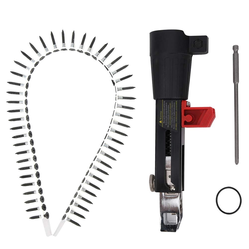 Drywall Screw Gun Attachment, Collated Screw Gun, Adapter Screw Gun, Automatic Screw Gun, Electric Drill Screw Tightening Equipment Woodworking Tool for DIY Enthusiasts